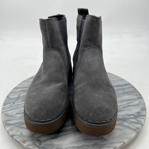 Timberland Womens 10 Boots Gray Suede Bluebell Lane Chelsea Pull On Ankle A24XZ - Picture 3 of 12